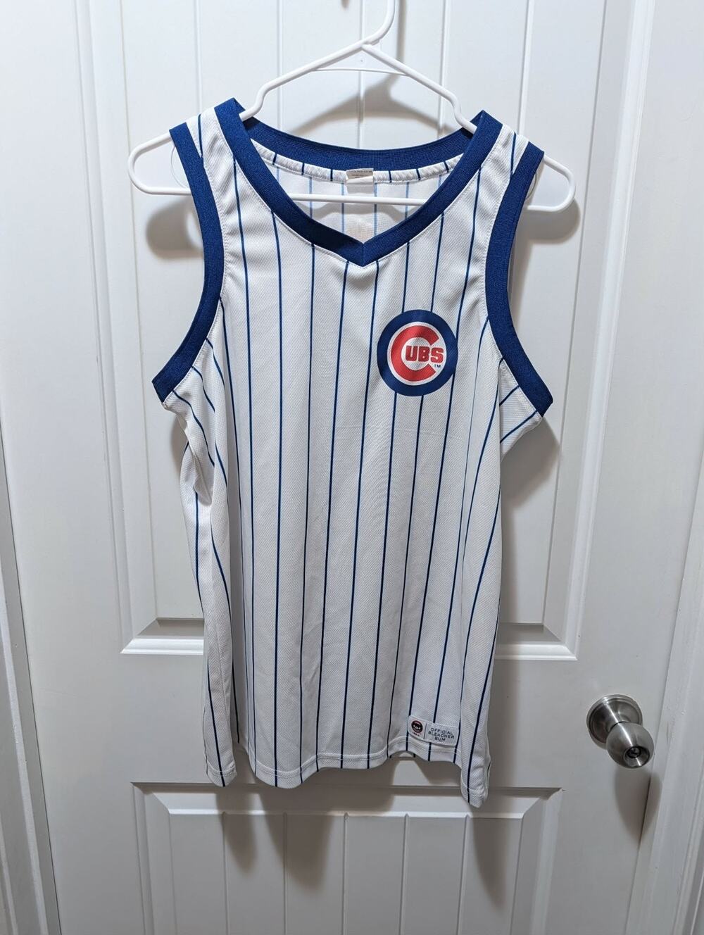 MLB Chicago Cubs Tank Top Official Bleacher Bum Budweiser Jersey Adult M
